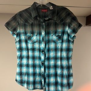 Panhandle slim womens snap front top, size large